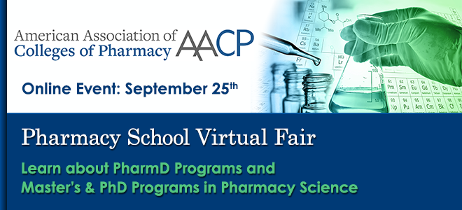 AACP online Pharmacy School Virtual Fair on September 25, 2019.